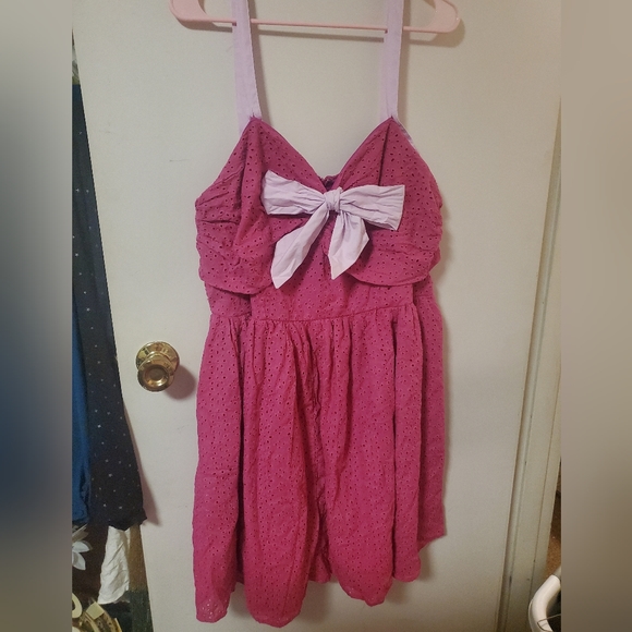 Unique Vintage Dresses & Skirts - Plus Size Pink Bow Unique Vintage Swing Dress